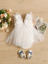 Girls Floral Appliqué Heart Tulle Romper - Ivory | 21 Century Kids