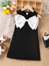 Little Girls Oversized Bow Tank Shift Dress - Onyx | 21 Century Kids