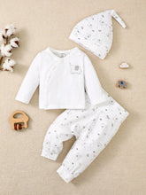3pcs Baby Boys Elephant Print Kimono Tee & Pants Set - Ivory | 21 C...