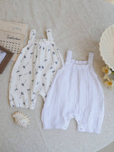 Baby Girls Dandelion Print Muslin Sleeveless Romper - Ivory