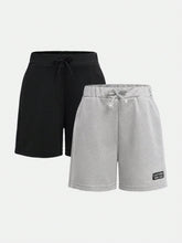 Little Boys Fleece Drawstring Track Shorts - Slate