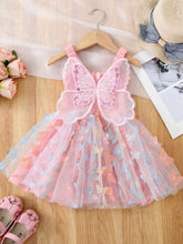 Girls Butterfly Appliqué Smocked Tulle Party Dress - Blush | 21 Cen...