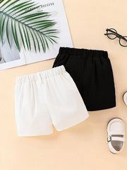 2pcs Boys Tailored Chino Shorts with Retro Button - Ivory | 21 Cent...