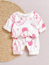 2pcs Baby Boys Bear Print Sweatshirt & Jogger Set - Ivory | 21 Cent...