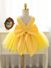 Girls Pearl-Trim Bow Tulle Ball Gown Dress - Buttercup | 21 Century...