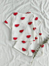 2pcs Boys Watermelon Print Tee & Shorts Set - Ivory