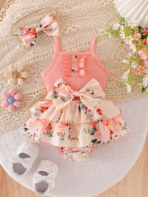 Baby Girls Floral Tiered Ruffle Bodysuit Dress - Blush