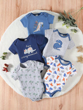Baby Boys Dinosaur Graphic Short Sleeve Romper - Cobalt
