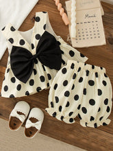 2pcs Girls Polka Dot Bow-Back Tank & Bloomer Set - Isabelline