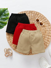 3pcs Boys Elastic Waist Chino Denim Shorts - Buff | 21 Century Kids