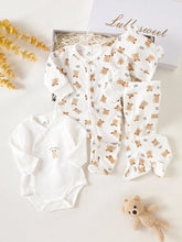 4pcs Baby Boys Little Bear Print Layette Gift Set - Ivory | 21 Cent...