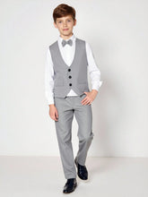 3pcs Boys Formal Waistcoat, Trousers & Bow Tie Set - Slate | 21 Cen...
