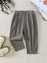 Boys Corduroy Pleated Tapered Trousers - Griege | 21 Century Kids