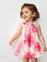 Girls Hibiscus Print Halter Neck Swing Dress - Isabelline | 21 Cent...