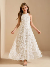 Big Girls Feather-Textured Halter Neck A-Line Gown - Ivory | 21 Cen...