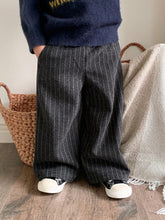 Boys Pinstripe Wide-Leg Trousers - Graphite | 21 Century Kids