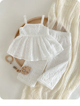 2pcs Girls Daisy Eyelet Cami Top & Wide-Leg Pants Set - Ivory | 21 ...