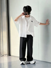 2pcs Big Boys Textured Shirt & Wide-Leg Trousers Set - Ivory | 21 C...