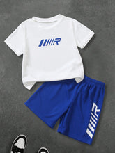 Boys Graphic Mesh Athletic Tee & Shorts Set - Cobalt