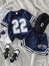 2pcs Boys Varsity Mesh Jersey & Brooklyn Shorts Set - Midnight