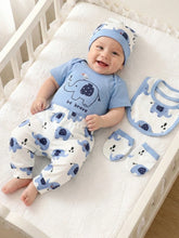 5pcs Baby Boys Elephant Print Bodysuit & Pants Set - Cerulean | 21 ...