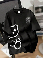 Boys Double Bear Graphic Oversized Drop Shoulder Tee - Onyx | 21 Ce...