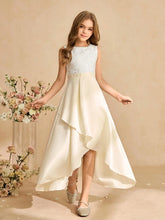 Big Girls Lace Bodice Satin Hi-Low Formal Dress - Champagne | 21 Ce...