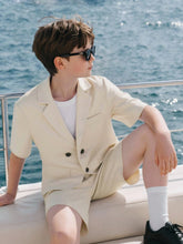 2pcs Big Boys Blazer Jacket & Shorts Set - Ivory