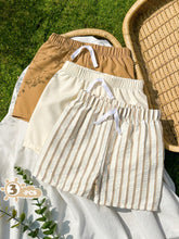 3pcs Boys Drawstring Elastic Waist Shorts Set - Ecru | 21 Century Kids