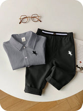 2pcs Boys Textured Polo Shirt & Trouser Set - Slate | 21 Century Kids
