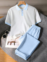 2pcs Boys Waffle Polo Shirt & Tailored Trousers Set - Ivory | 21 Ce...