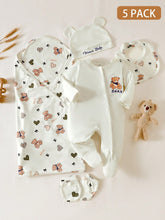 Baby Boys Bear Print Layette Gift Set - Ivory
