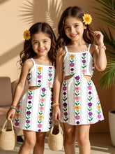 2pcs Little Girls Floral Print Cami Top & Skirt Set - Ivory | 21 Ce...