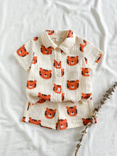 Baby Boys Tiger Print Collar Shirt & Shorts Set - Isabelline