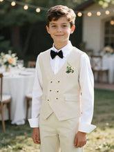2pcs Big Boys Formal Vest & Pants Set - Ivory