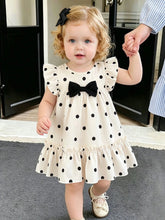 Girls Polka Dot Bow A-Line Ruffle Dress - Isabelline