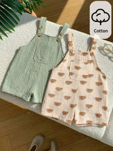 Boys Watermelon Print Cotton Shortall Set - Sage