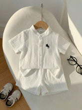 Baby Girls Embroidered Button-Front Shirt & Shorts Set - Ivory