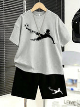 2pcs Boys Football Graphic Tee & Shorts Set - Slate | 21 Century Kids
