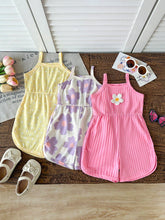 Baby Girls Floral Spaghetti Strap Romper Set - Buttercup