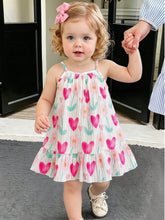 Girls Heart Print Tiered Ruffle Hem Cami Dress - Ivory | 21 Century...