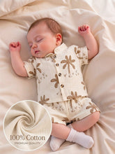 Little Boys Palm Print Resort Shirt & Shorts Set - Ecru