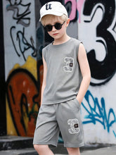 2pcs Big Boys Varsity Number Mesh Tank & Shorts Set - Slate | 21 Ce...