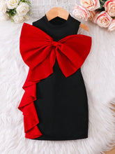 Girls Bow Detail Sleeveless Mini Dress - Onyx | 21 Century Kids