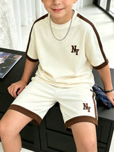 2pcs Big Boys NY Embroidered Varsity Tee & Shorts Set - Ivory | 21 ...