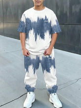 2pcs Big Boys Brushstroke Print Tee & Jogger Set - Ivory | 21 Centu...