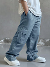 Big Boys Wide-Leg Cargo Trousers - Slate | 21 Century Kids