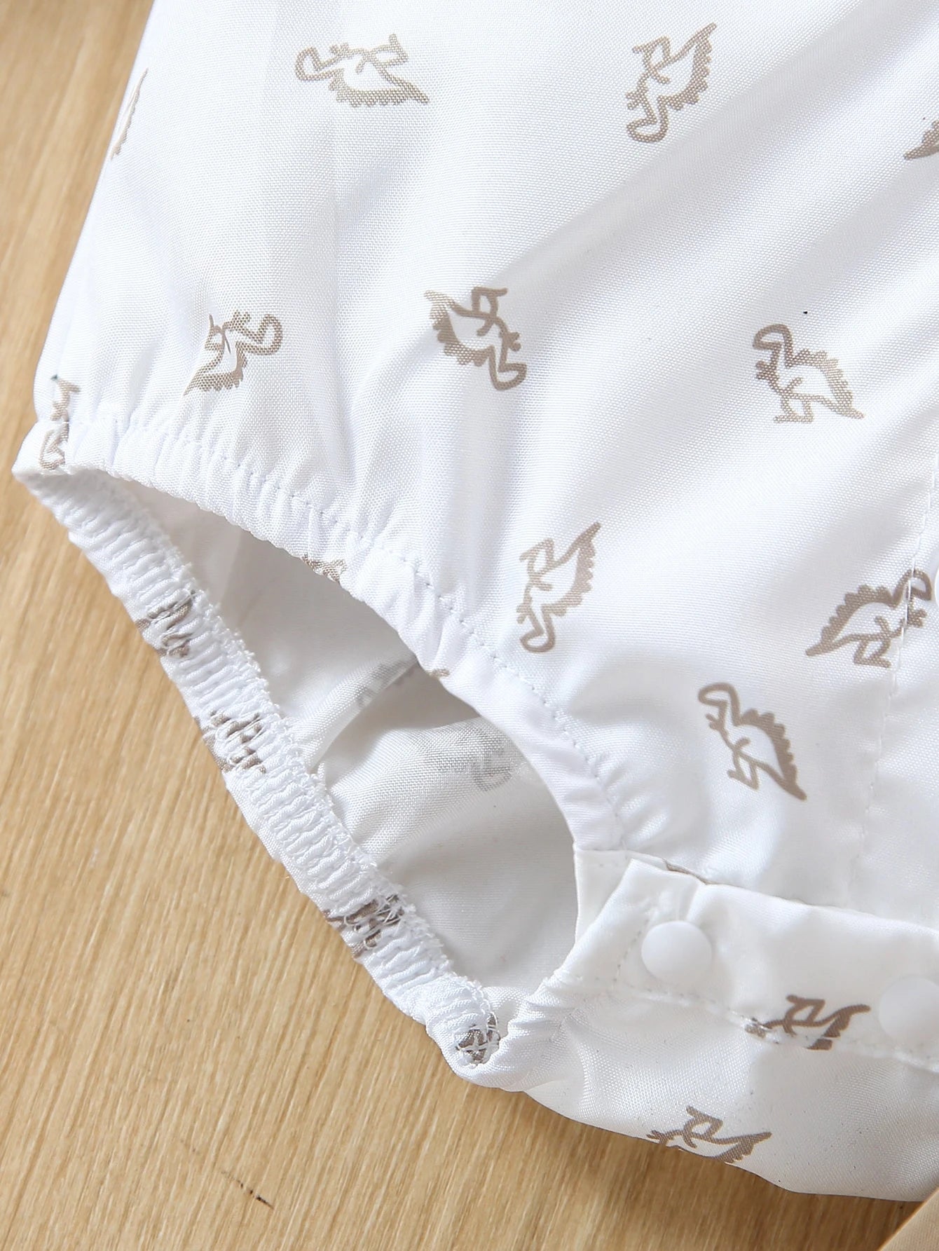 2pcs Baby Boys Dino Print Bodysuit & Suspender Shorts - Ivory | 21 ...