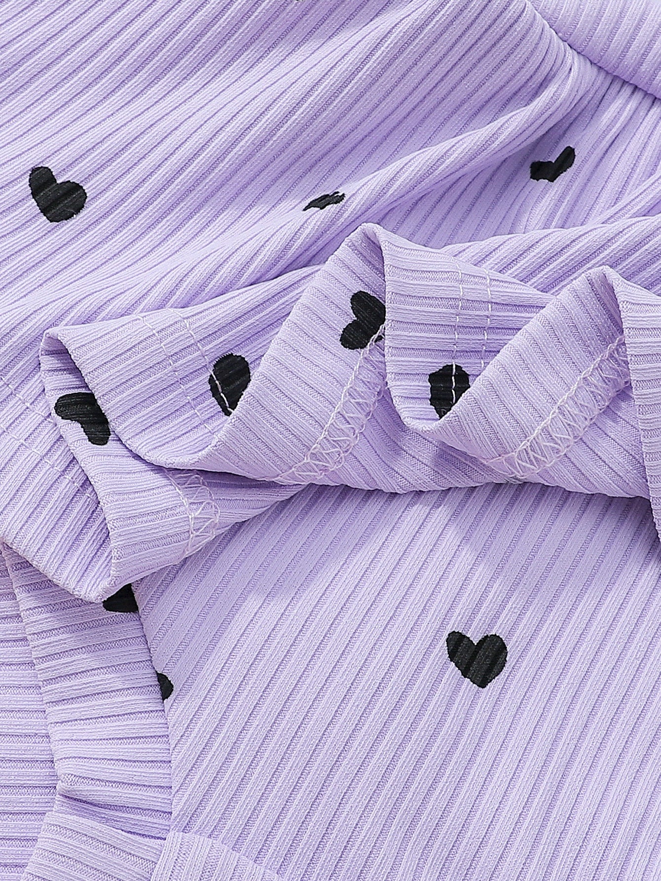 2pcs Baby Girls Heart Print Romper Dress & Headband - Lavender | 21...