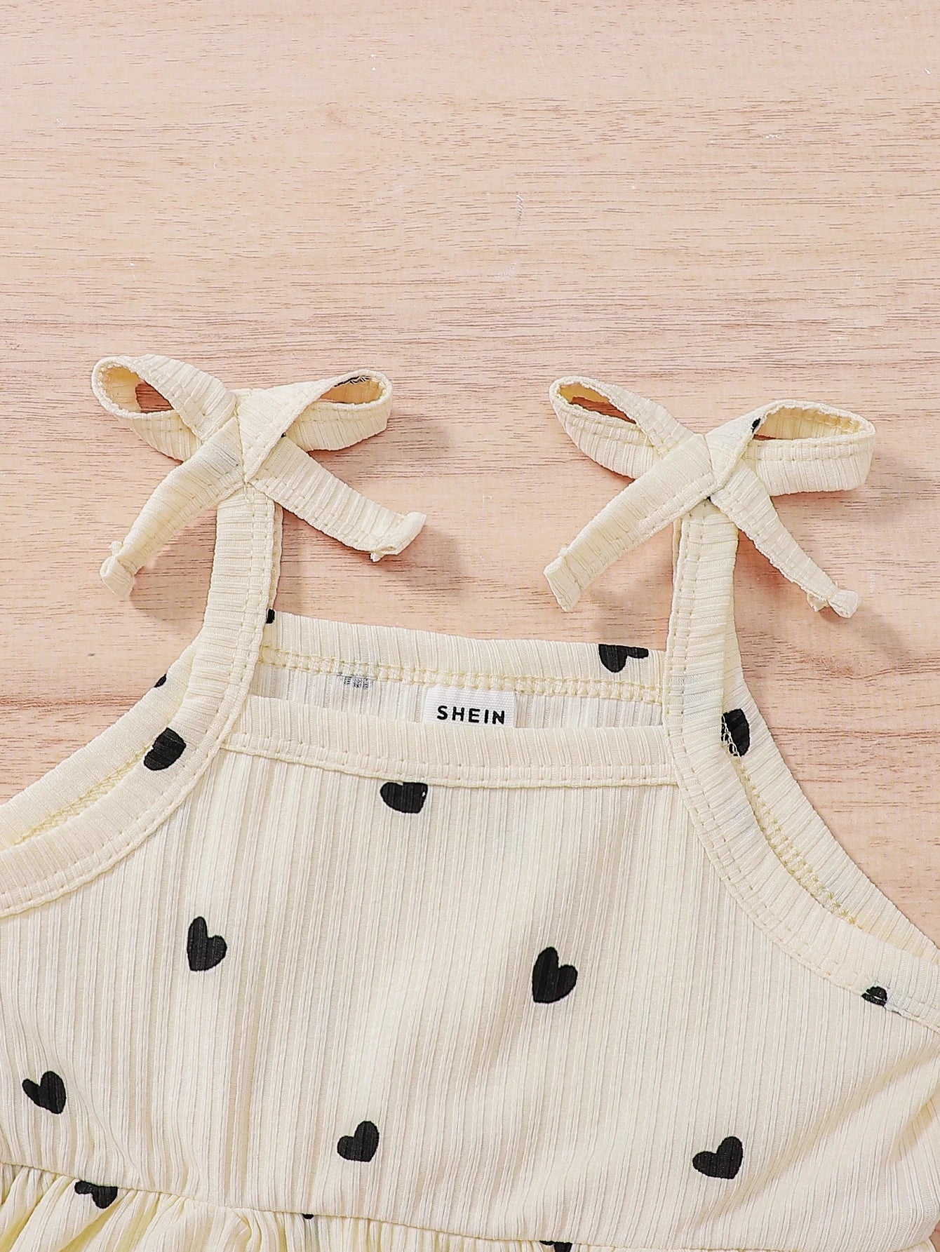 Baby Girls Heart Print Skirted Bodysuit & Headband - Ivory